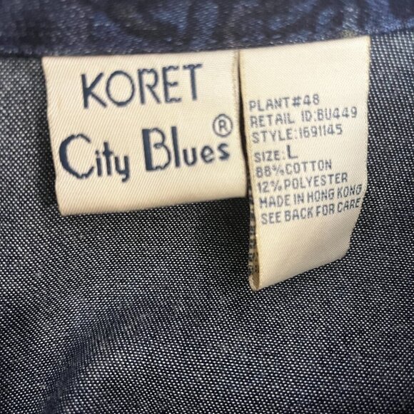 Vintage Koret City Blues Navy Floral Print Jacket Blazer Size L - Picture 6 of 6